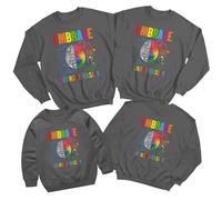 D&T Family Embrace Neurodiversity Autism Awareness Day Sweatshirt Jumper Spectrum Acceptance Support #AD Unisex Medium Charcoal