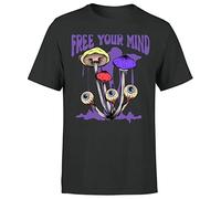 D&T Free Mind Trippy Psychedelic Mushroom Hipster Boho Hippie Mens Tshirt #P1#Or#A Black XL