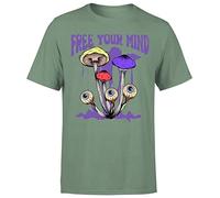 D&T Free Mind Trippy Psychedelic Mushroom Hipster Boho Hippie Mens Tshirt #P1#Or#A Military Green M