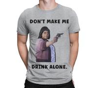 D&T Funny Dont Make Me Drink Alone T-Shirt for Men Casual Humor Soft Cotton Perfect for Parties & Social Gatherings #T490 3XL Sports Grey