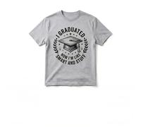 D&T Funny Graduation T Shirt I Graduated Now Im Smart Unisex XL Navy