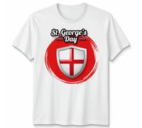 D&T Happy St. George's Day Tshirt Saint George Dragon England Flag UK Unisex Tshirt Unisex L White