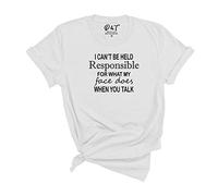 D&T I Can't Be Held Responsible Womens T Shirt Quote Ladies UK Plus Size 8-24 Top White 4XL