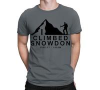 D&T I Climbed Snowdon Mountain Hiking Gifts Adventure Mens Womens T-Shirts Top#TA-68 Charcoal L