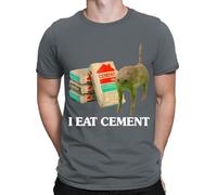 D&T I Eat Cement Cursed Cat Funny Meme Lovers Gift Joke Mens Womens T-Shirts #NED Charcoal M