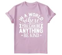 D&T in a World Where You Can Be Anything Mental Health Awareness Anxiety Depression Emotional Regulation T-Shirt #MHA Light Pink 12-14 Years