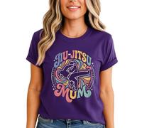 D&T Jiu-Jitsu Mum Mothers Day Training Apparel BJJ Mother Womens T-Shirt Parent Slogan Text Design M (12-14) Purple