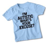 D&T Kids I'm Autistic Be Kind Awareness Tshirt â€“ Autistic Birthday Gift 12-13 Years Sky Blue