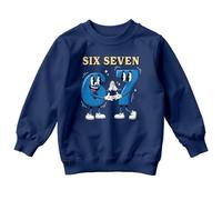 D&T Kids Meme 67 Six Seven 6 7 Sweatshirt Funny Number With Joke Print Kids Jumper Funny Novelty Boys Girls Pullover #3 4-5 Years Navy Blue
