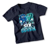D&T Listen Up Rizzlers This Sigma Has Six Seven 67 Aura Energy No Cap Slang Memes National Numeracy Number Day Kids Graphic Tshirt 7-8 Years Navy Blue