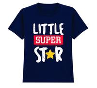 D&T Little Super Star Recognition Achievement Kids T-Shirt Boys Girls Graphic Tee 7-8 Years Navy Blue