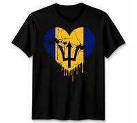 D&T Love Barbados Flag Barbadians Day Football Unisex Cotton Tshirt Unisex 2XL Black