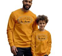 D&T Mens Kids Be Kind Mental Health Awareness Sweatshirt Jumper Anxiety Emotional Wellness Gift #MHA - S Gold