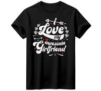 D&T Mens Valentines Day Outfit Ideas I Love My Awesome Girlfriend T-Shirt #VD L Black