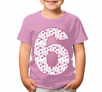 D&T Personalised Any Age Number Liberty Birthday Gift Boys Girls Kids T-Shirts#TA-23 Light Pink 7-8 Years