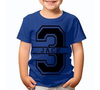 D&T Personalised Any Name 3rd Birthday Party Celebration Gift Kids T-Shirts #TA-23 Royal 3-4 Years