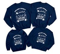 D&T Personalised Family Lapland Adventure Sweatshirt Men Women Kids | Christmas Santa Holiday Matching Outfit | Custom Jumper For Adults & Children #5 7-8 Years Navy