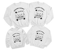 D&T Personalised Family Lapland Adventure Sweatshirt Men Women Kids | Christmas Santa Holiday Matching Outfit | Custom Jumper For Adults & Children #5 M White