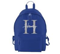 D&T Personalised Kids Backpack for Girls and Boys: WaterProof Back to School, Customised with Monogrammed Initials & Names. A Unique Rucksack Ideal for School Children Royal Blue