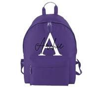 D&T Personalised Kids Backpack for Girls and Boys: WaterProof Back to School, Customised with Monogrammed Initials & Names. A Unique Rucksack Ideal for School Children Light purple