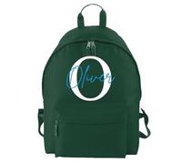 D&T Personalised Kids Backpack for Girls and Boys: WaterProof Back to School, Customised with Monogrammed Initials & Names. A Unique Rucksack Ideal for School Children Bottle Green O/S