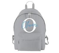 D&T Personalised Kids Backpack for Girls and Boys: WaterProof Back to School, Customised with Monogrammed Initials & Names. A Unique Rucksack Ideal for School Children Light Grey/Graphite Grey O/S