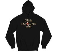 D&T Personalised Lapland 2025 Christmas Hoodie Men Women Kids | Festive Family Matching Xmas Outfit | Custom Name Holiday Jumper #10 12-14 Years Black