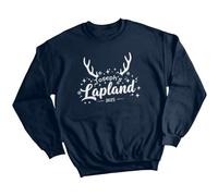 D&T Personalised Lapland 2025 Christmas Sweatshirt Men Women Kids | Family Matching Holiday Outfit | Custom Text Festive Xmas Jumper #11 12-14 Years Navy