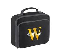 D&T Personalised Text Back To School Initial Kids Any Name Girls Boys Happy First Day At School Backpack Bag Back to School Supplies #BS#08 Black Lunch Bag