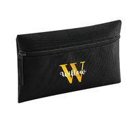 D&T Personalised Text Back To School Initial Kids Any Name Girls Boys Happy First Day At School Backpack Bag Back to School Supplies #BS#08 Black Pencil Case