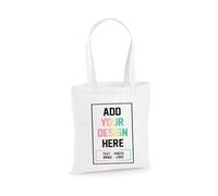 D&T Personalised Tote Bag 100% Cotton - Custom Text or Logo Printed - Reusable Gift Bag for Events, Promotions, Weddings & Daily Use