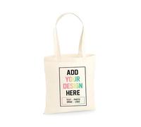 D&T Personalised Tote Bag 100% Cotton - Custom Text or Logo Printed - Reusable Gift Bag for Events, Promotions, Weddings & Daily Use
