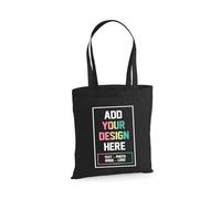 D&T Personalised Tote Bag 100% Cotton - Custom Text or Logo Printed - Reusable Gift Bag for Events, Promotions, Weddings & Daily Use