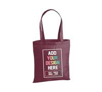 D&T Personalised Tote Bag 100% Cotton - Custom Text or Logo Printed - Reusable Gift Bag for Events, Promotions, Weddings & Daily Use