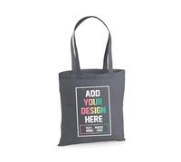 D&T Personalised Tote Bag 100% Cotton - Custom Text or Logo Printed - Reusable Gift Bag for Events, Promotions, Weddings & Daily Use