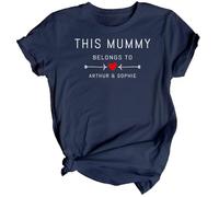 D&T Personalised Womens This Mummy Belongs to Mothers Day T-Shirt Top Funny Mama Mom Idea #MD