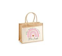 D&T Personalized Teacher Jute Bag - “It Takes a Big Heart to Shape Little Minds” - Custom Name Gift for Teachers, End of Term Thank You Present, School Educator Appreciation #TD