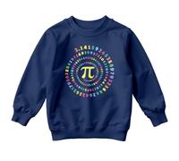D&T Pi Symbol Mathematics Science Kids Sweatshirt Pi Day Childrens Jumper Educational Graphic Pullover 9-11 Years Navy Blue