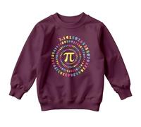 D&T Pi Symbol Mathematics Science Kids Sweatshirt Pi Day Childrens Jumper Educational Graphic Pullover 9-11 Years Maroon