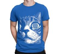 D&T Psychedelic Cat Trippy Aesthetic Punk Funny Novelty Mens Womens T-Shirts Top#NED Royal 4XL