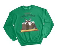D&T Pudding Merry Christmas Jumper Vintage inspired Mens and Womens Sweatshirts #MC 3XL Kelly Green