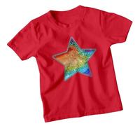 D&T Rainbow Star Fantasy Girls Kids T-Shirt Sparkly Graphic Top 9-11 Years