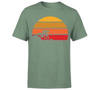 D&T Retro Vintage Mountain Bike Biking Cycling Birthday Trendy Mens Tshirt#P1#OR#A Military Green L