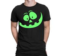 D&T Spooky Green Glow Pumpkin Glow in The Dark Halloween T-Shirt Unisex, Kids & Adults, Soft Cotton, Ideal for Halloween Celebrations #T542 Design 5 Black M