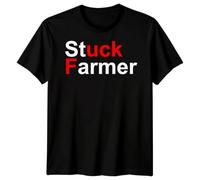 D&T Stuck Farmer T Shirt Labour Starmer Funny Farmers Novelty Farming Gifts Unisex T-Shirts Parody Retro Shirts for Men UK British Humor |Sarcastic Vintage Top for Women #T489 Unisex 4XL Black
