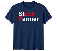 D&T Stuck Farmer T Shirt Labour Starmer Funny Farmers Novelty Farming Gifts Unisex T-Shirts Parody Retro Shirts for Men UK British Humor |Sarcastic Vintage Top for Women #T489 Unisex 4XL Navy