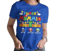 D&T Super Mummio Personalised Womens Mothers Day T-Shirt Top Funny Mama Mom Gift Idea #MD Royal 18