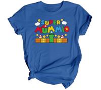 D&T Super Mummio Womens Mothers Day T-Shirt Top Funny Cute Mom Mama Gift Idea #MD Ladies XS Royal Blue
