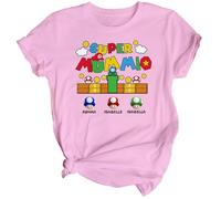 D&T Super Mummio Womens Mothers Day T-Shirt Top Funny Mama Mom Idea #MD Ladies M Light Pink