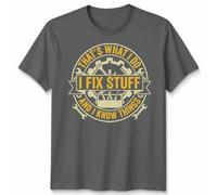 D&T Thats What I Do I Fix Stuff and I Know Things Graphic Tee DIY Repair Hobbies Mens T-Shirt Womens Tee Mechanic Handyman Gift Unisex M Light Graphite